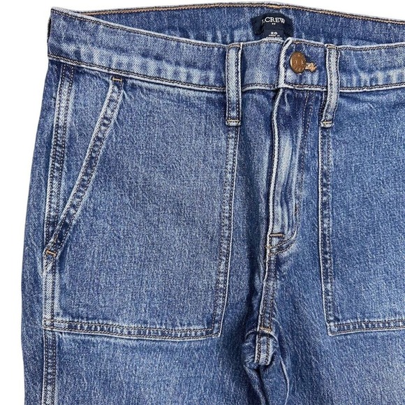 NWT J. Crew Factory Women's Utility Ankle Crop Jeans Size 26 Blue Patch Pockets - Picture 2 of 9